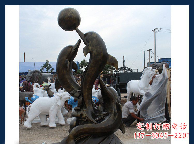 信阳铜质海豚造型雕塑