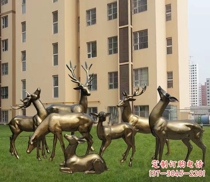 信阳高贵典雅的梅花鹿铜雕