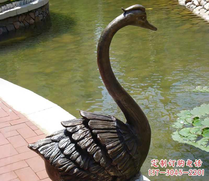 信阳公园装饰铜天鹅喷泉雕塑