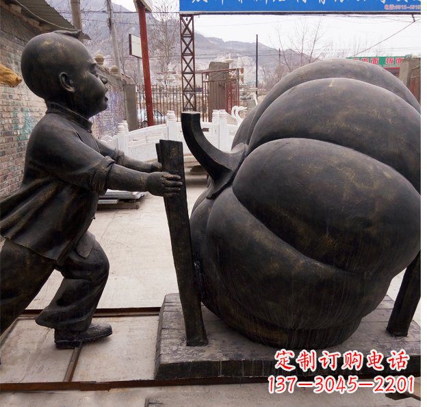 信阳精致男孩铜雕