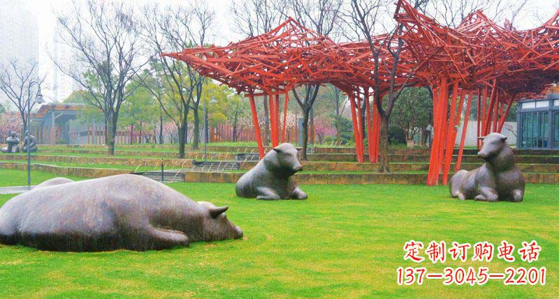 信阳中领雕塑精美休闲动物铜雕