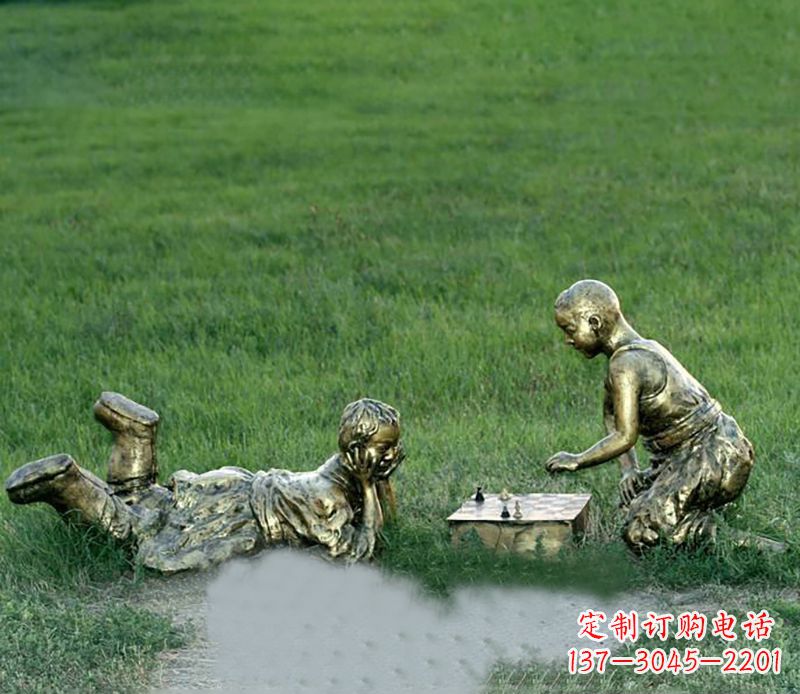 信阳优雅精致的儿童铜雕
