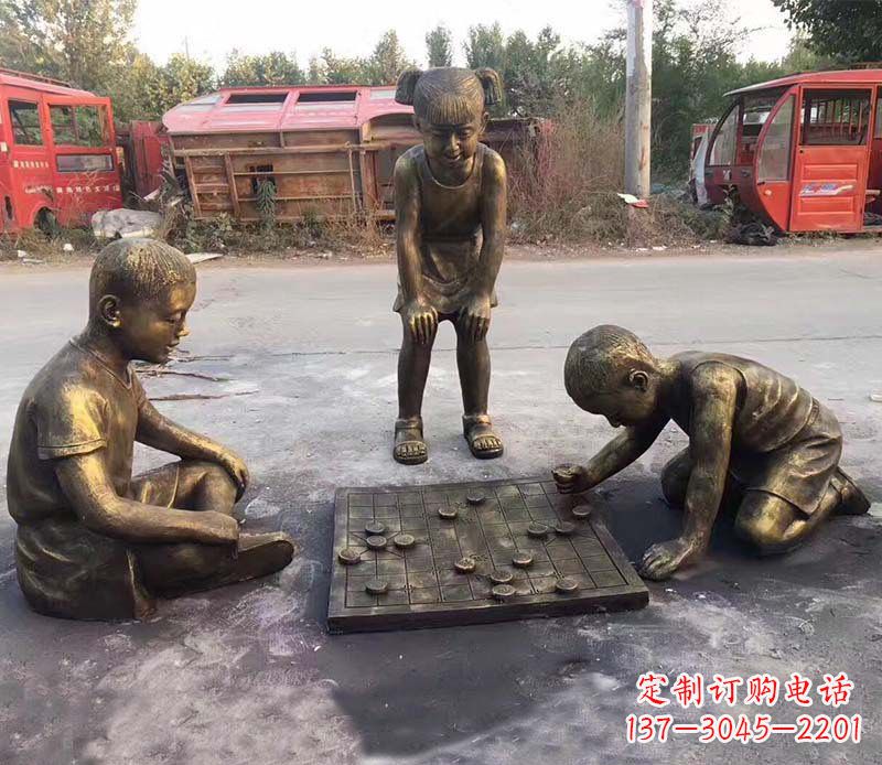 信阳铜雕“童年梦想”儿童雕塑