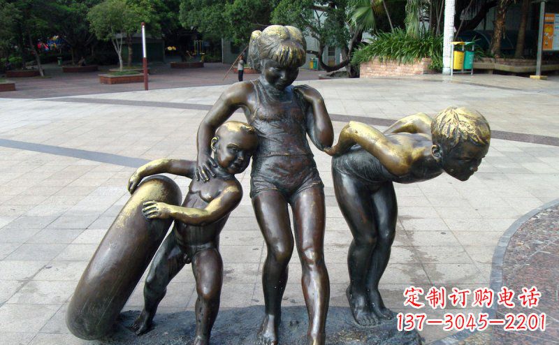 信阳浪漫情怀小孩铜雕
