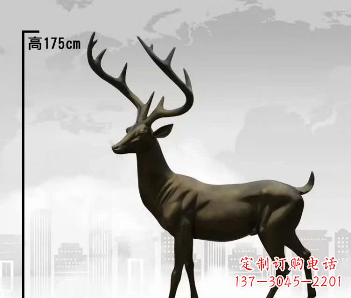 信阳精美的铜制公园小鹿雕塑