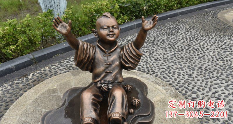 信阳精致雕塑,匠心创造——小男孩铜雕