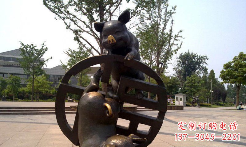信阳优雅而富有表现力的动物铜雕