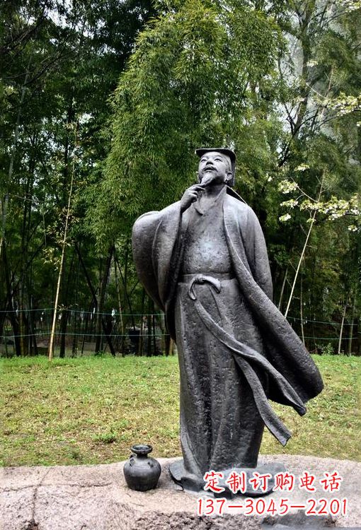 信阳诞生于中国古代传奇的雕塑——王羲之铸铜雕塑