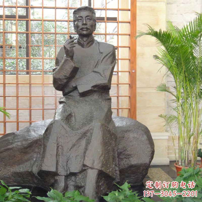 信阳中领雕塑|传承历史文化的鲁迅铜雕像