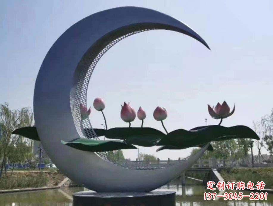 信阳不锈钢月亮景观装饰雕塑