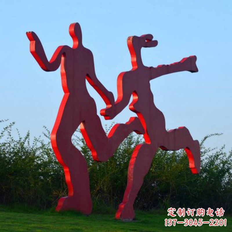 信阳情侣心剪影雕塑