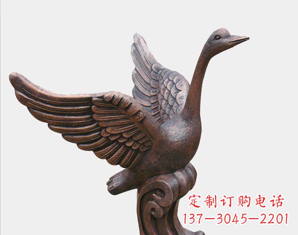 信阳中领雕塑铸造完美的天鹅铜雕