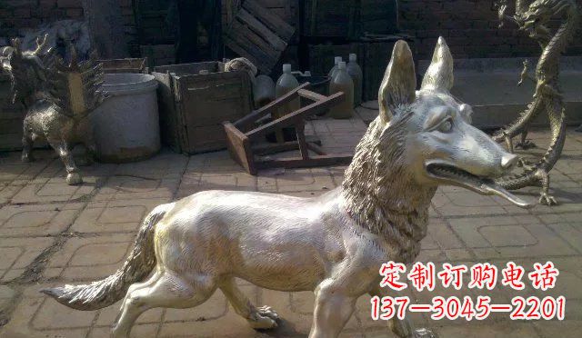 信阳铸铜小狗动物雕塑