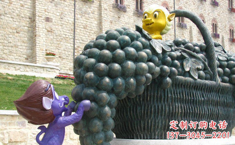 信阳精致雕刻,定制葡萄花篮雕塑