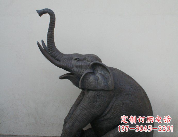 信阳铜雕大象喷水动物塑像