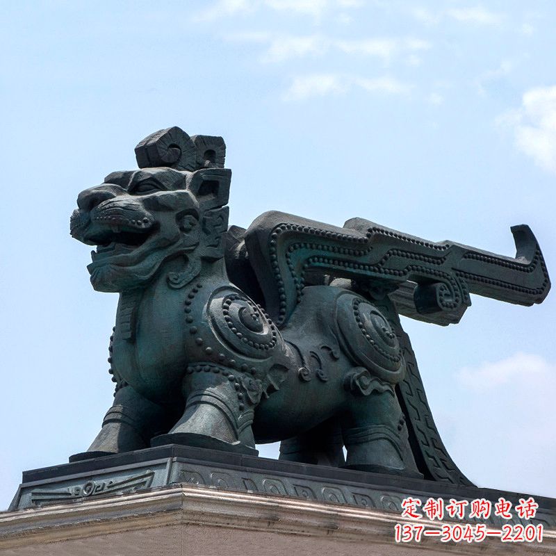信阳中领雕塑-铜制獬豸雕塑