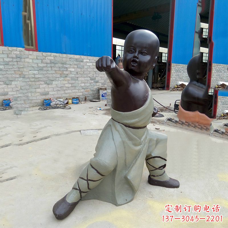 信阳精致和尚铜雕塑