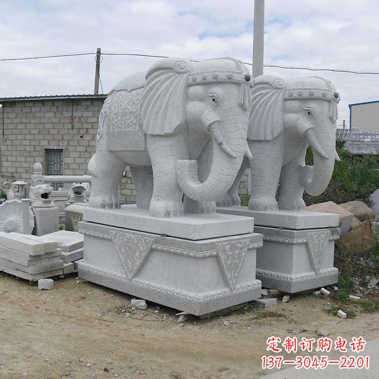 信阳古典大象石雕--融入古典文化的精美艺术品