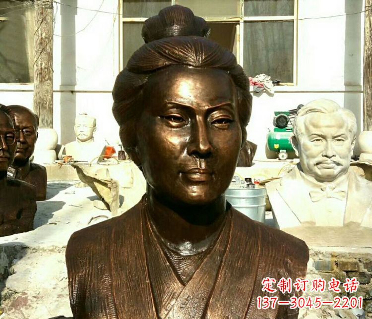信阳传承经典，精美雕塑李清照胸像铜雕
