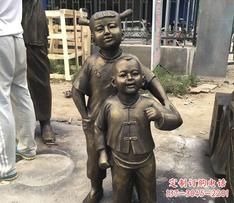 信阳中领雕塑纯手工古典儿童铜雕