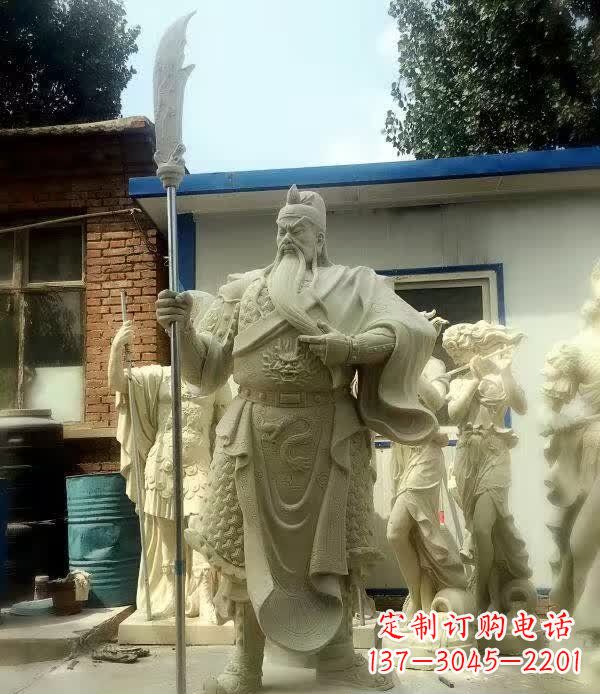 信阳中领雕塑古代关公石雕