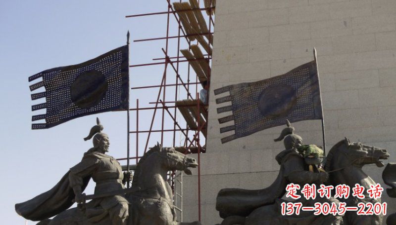 信阳古代将军景区铜雕