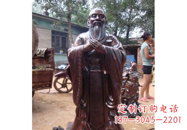 信阳人物雕塑精美玻璃钢仿铜雕塑——孔子系列