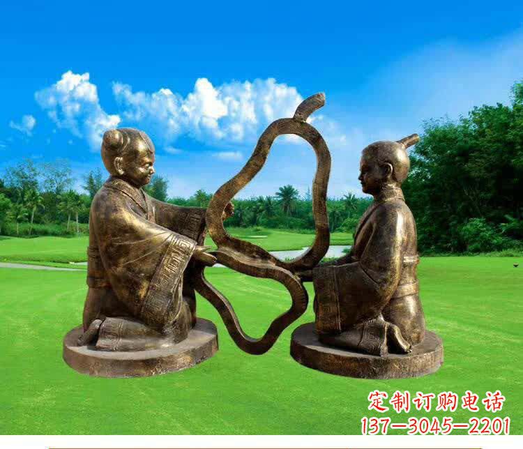 信阳精美古代孔融让梨人物铜雕