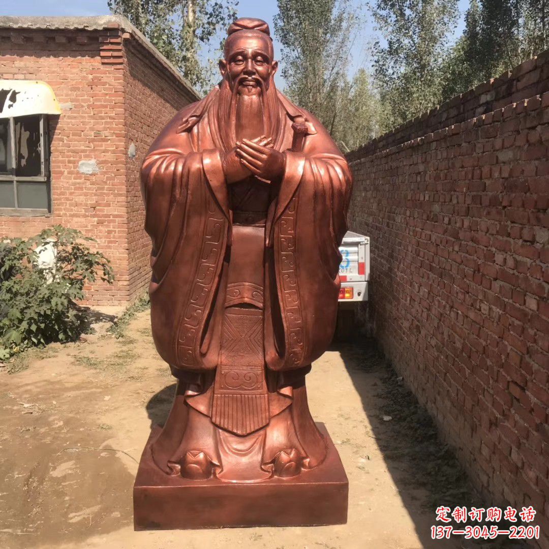 信阳中领雕塑精致孔子铜雕,传承文明智慧