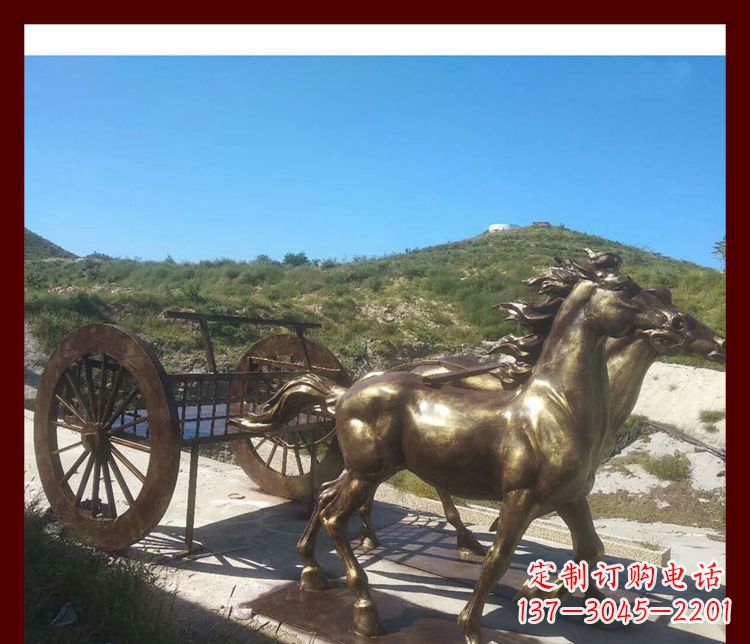 信阳古代马车铜雕