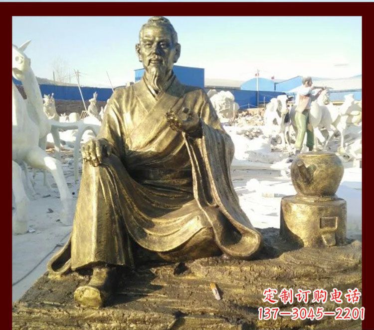 信阳张仲景雕塑——杰出古代名人熬中药的传奇