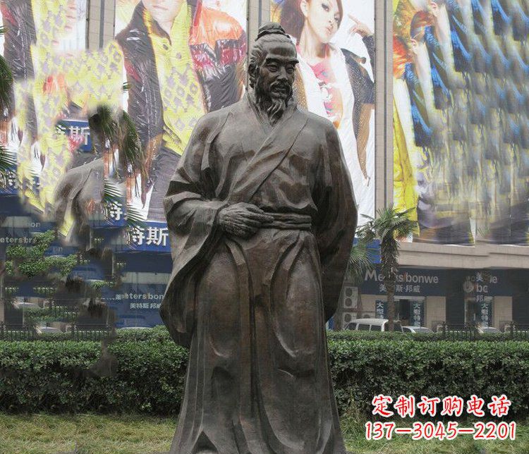 信阳古代名人李时珍铜雕