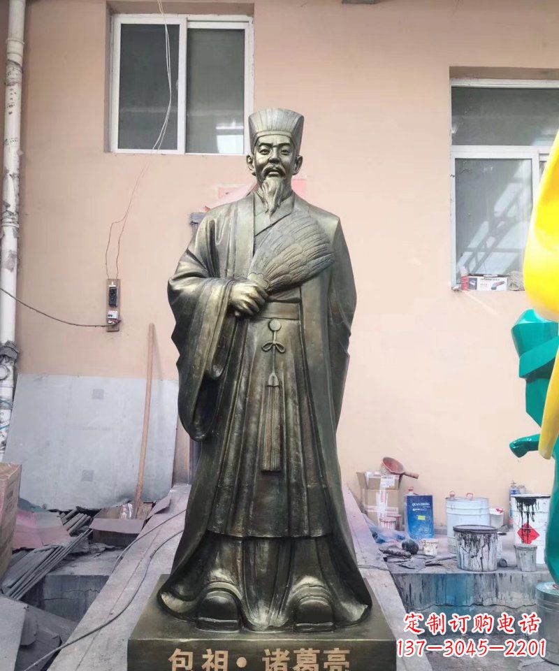信阳中领雕塑经典传承,诸葛亮铜雕!