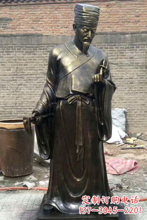 信阳中国古典名医李时珍铜雕塑