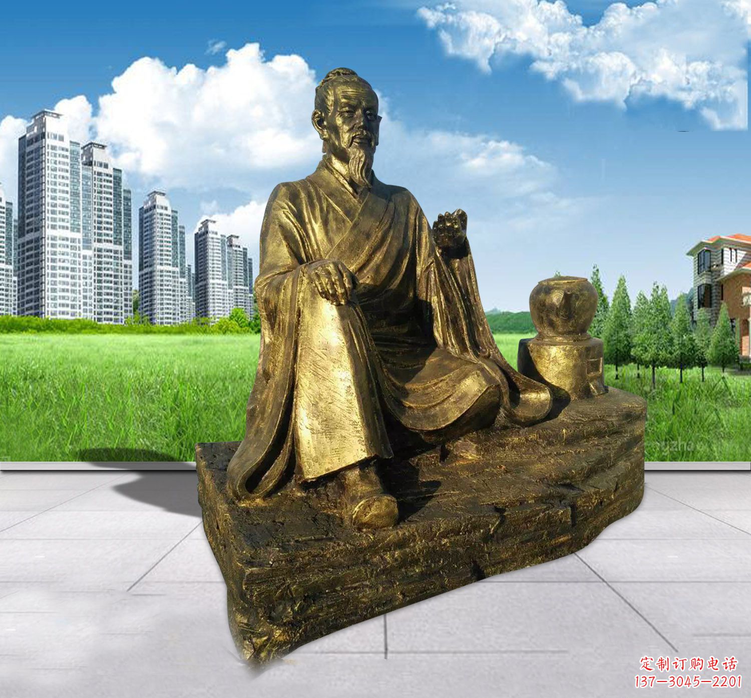 信阳匠心独运——中领雕塑张仲景铜雕