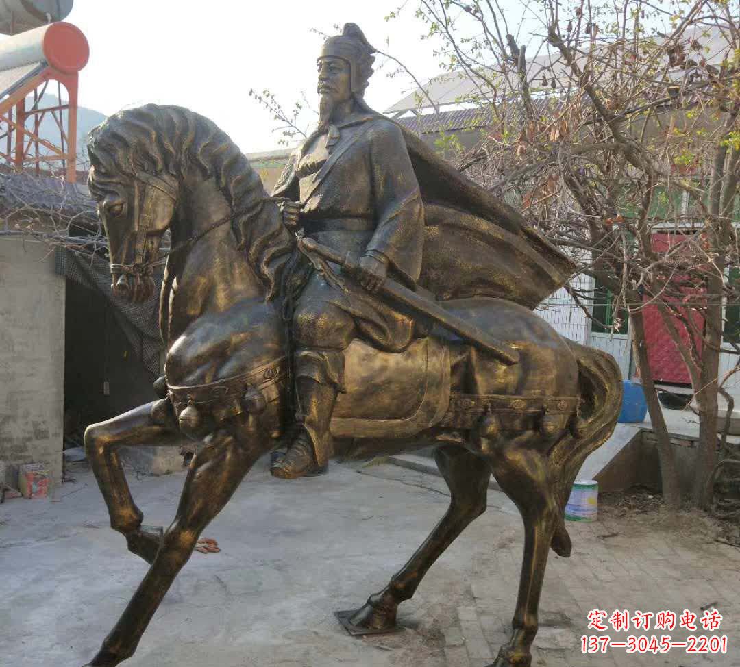 信阳古典风格骑马人物铜雕塑