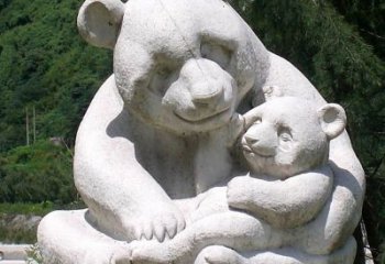 信阳公园装饰熊猫石雕