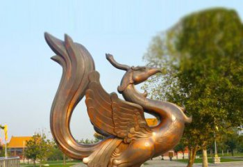 信阳纯铜铸造的四灵之朱雀雕塑