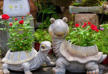 信阳铸铁乌龟花盆雕塑