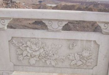 信阳牡丹花浮雕石栏板景观雕塑