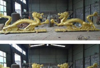 信阳古典传统双龙戏珠铜雕塑