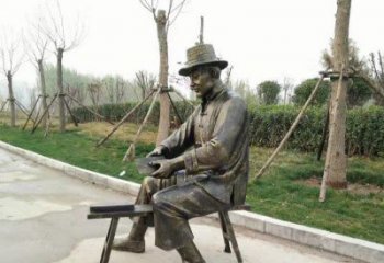 信阳铜雕老人雕塑
