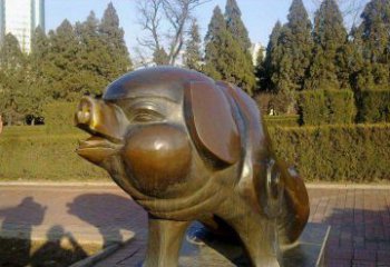 信阳定制公园猪铜雕