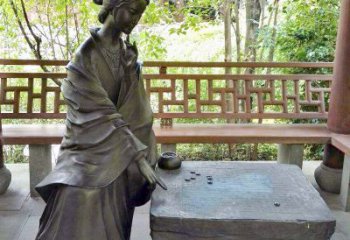 信阳艺术精灵西施下棋情景雕塑