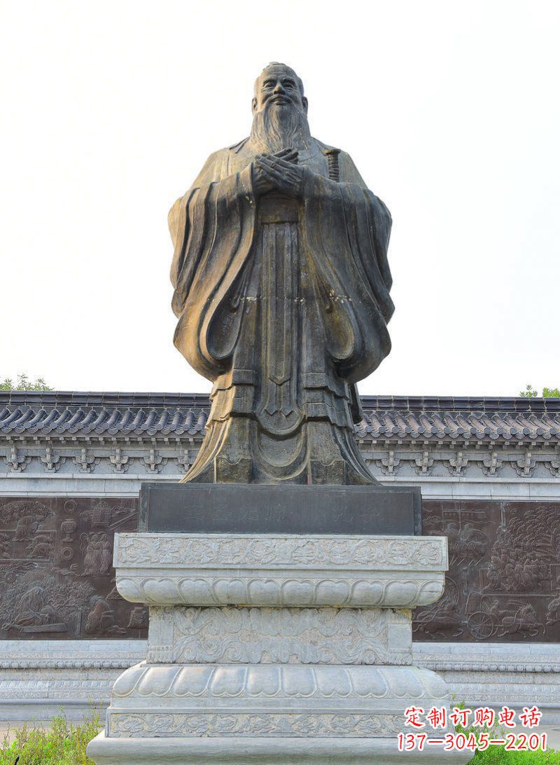 信阳中领雕塑-孔子铜雕