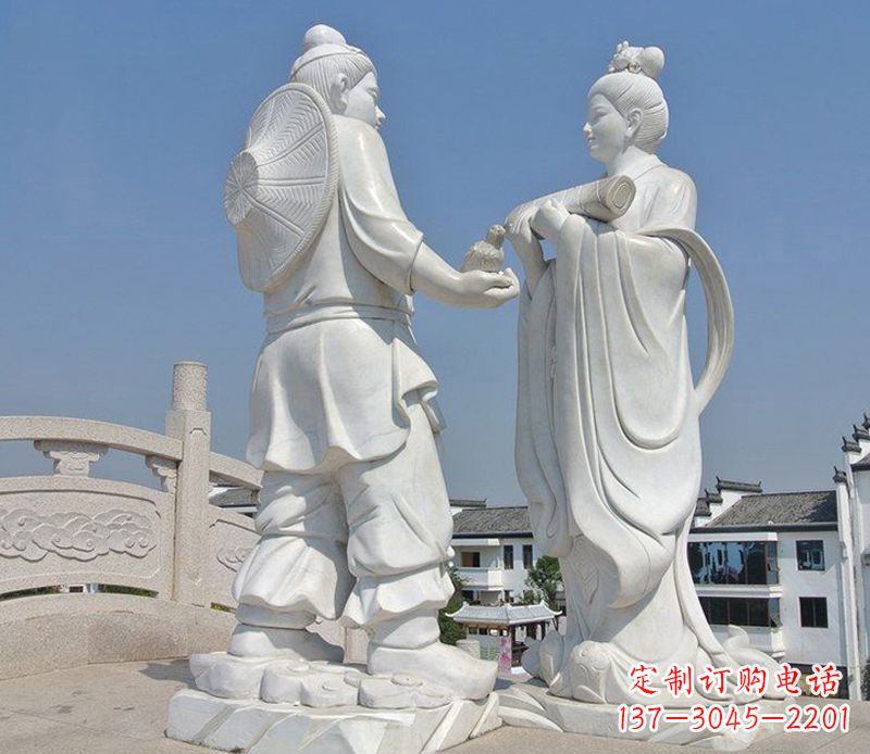 信阳唯美古典,传统牛郎织女石雕