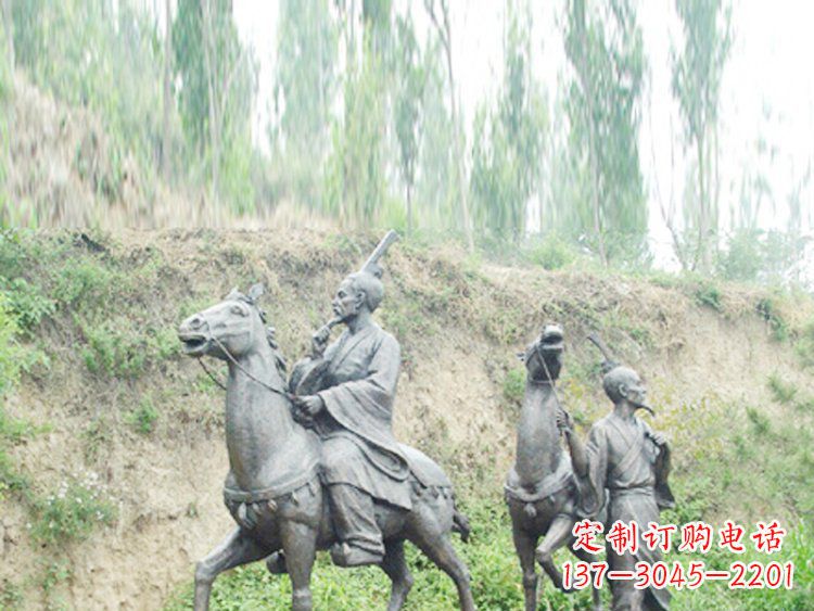 信阳中领雕塑|传承古老传统:古代人物骑马铜雕