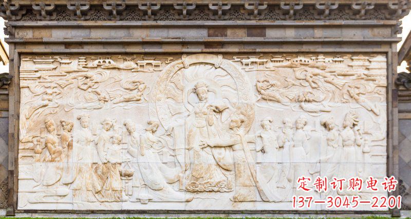 信阳中领雕塑:古代人物石浮雕影壁