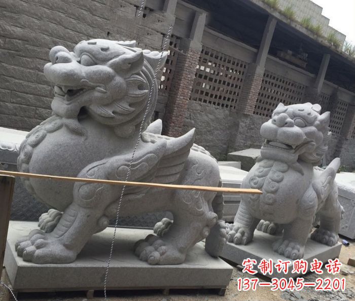 信阳中领雕塑–精美的古代神兽大理石貔貅雕塑