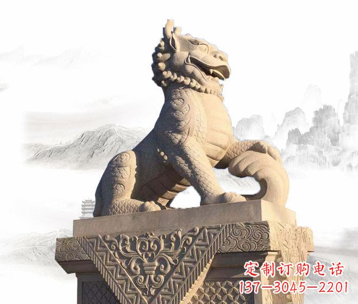 信阳精美古典大理石麒麟石雕